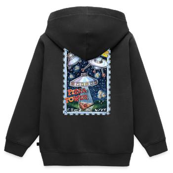 Message extraterrestre - Sweat Premium à capuche zippé enfant bio - noir - Dos - AI Model Kid Male (0cm)