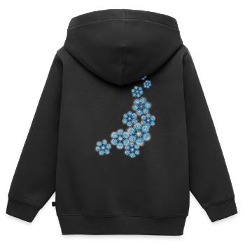 flocons de neige - Sweat Premium à capuche zippé enfant bio - noir - Dos - AI Model Kid Male (0cm)