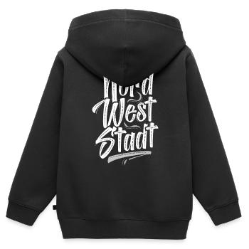 Frankfurt Nordweststadt FFM - Kinder Premium Organic Zip Hoodie - Schwarz - Hinten - AI Model Kid Male (0cm)