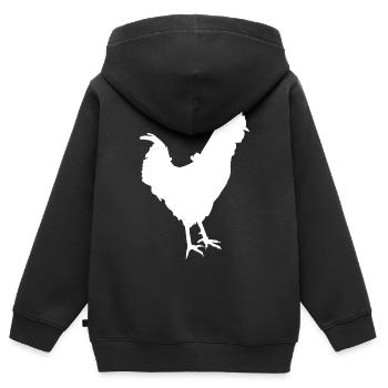 Le coq - Sweat Premium à capuche zippé enfant bio - noir - Dos - AI Model Kid Male (0cm)