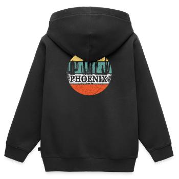 Phoenix Arizona - Sweat Premium à capuche zippé enfant bio - noir - Dos - AI Model Kid Male (0cm)