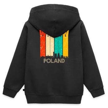 Warschau - Kinder Premium Organic Zip Hoodie - Schwarz - Hinten - AI Model Kid Male (0cm)