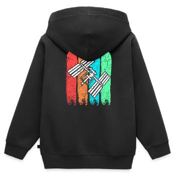 ISS Internationale Raumstation - Kinder Premium Organic Zip Hoodie - Schwarz - Hinten - AI Model Kid Male (0cm)