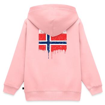 Norwegen Flagge - Kinder Premium Organic Zip Hoodie - Rosa - Hinten - AI Model Kid Female (0cm)