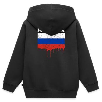 La russie - Sweat Premium à capuche zippé enfant bio - noir - Dos - AI Model Kid Male (0cm)