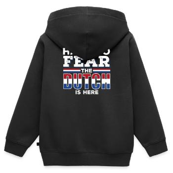 Holländer Niederländer - Kinder Premium Organic Zip Hoodie - Schwarz - Hinten - AI Model Kid Male (0cm)