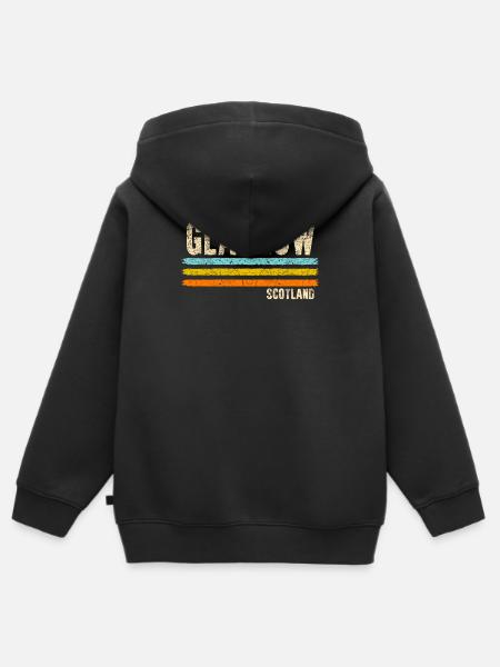 Glasgow Schottland - Kinder Premium Organic Zip Hoodie - Schwarz