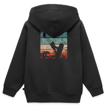 Kitesurfer Vintage - Sweat Premium à capuche zippé enfant bio - noir - Dos - AI Model Kid Male (0cm)