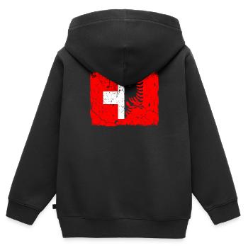 Swiss Albanians - Kids Premium Organic Zip-up Hoodie - black - Back - AI Model Kid Male (0cm)