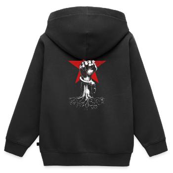 Resistance roots - Sweat Premium à capuche zippé enfant bio - noir - Dos - AI Model Kid Male (0cm)