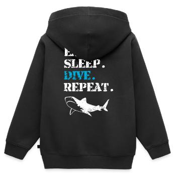Plongeurs plongeurs - Sweat Premium à capuche zippé enfant bio - noir - Dos - AI Model Kid Male (0cm)