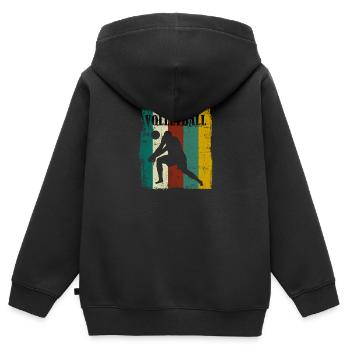 Cadeau de joueur de volley-ball t-shirt de volley-ball - Sweat Premium à capuche zippé enfant bio - noir - Dos - AI Model Kid Male (0cm)