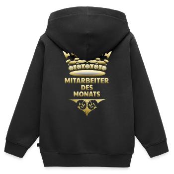Mitarbeiter des Monats - Kinder Premium Organic Zip Hoodie - Schwarz - Hinten - AI Model Kid Male (0cm)
