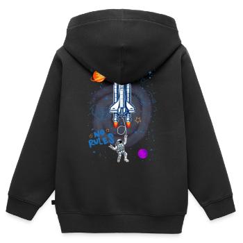 Lustiger Astronaut Spaceman Raumschiff Geschenk - Kinder Premium Organic Zip Hoodie - Schwarz - Hinten - AI Model Kid Male (0cm)