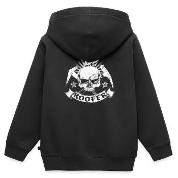 couvreur - Sweat Premium à capuche zippé enfant bio - noir - Dos - AI Model Kid Male (0cm)
