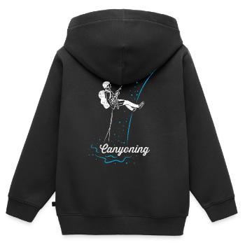 Canyoning - Kinder Premium Organic Zip Hoodie - Schwarz - Hinten - AI Model Kid Male (0cm)
