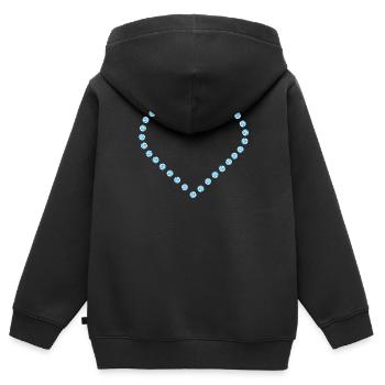Diamant Herz blau Kontur - Kinder Premium Organic Zip Hoodie - Schwarz - Hinten - AI Model Kid Male (0cm)