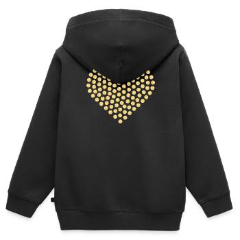 Diamant Herz goldgelb - Kinder Premium Organic Zip Hoodie - Schwarz - Hinten - AI Model Kid Male (0cm)
