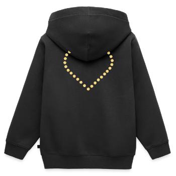Diamant Herz goldgelb Kontur - Kinder Premium Organic Zip Hoodie - Schwarz - Hinten - AI Model Kid Male (0cm)