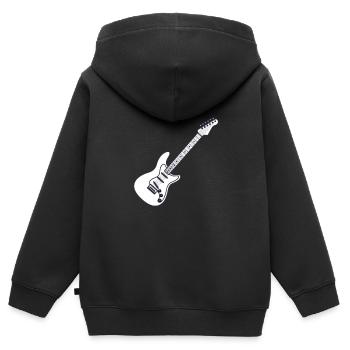 Gitarrist - Gitarre - Kinder Premium Organic Zip Hoodie - Schwarz - Hinten - AI Model Kid Male (0cm)