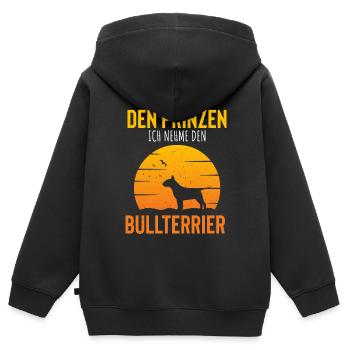 Bullterrier - Kinder Premium Organic Zip Hoodie - Schwarz - Hinten - AI Model Kid Male (0cm)