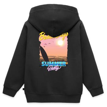 Sommerfest - Kinder Premium Organic Zip Hoodie - Schwarz - Hinten - AI Model Kid Male (0cm)