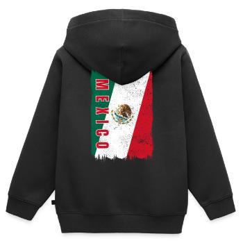 Mexico flag - Kids Premium Organic Zip-up Hoodie - black - Back - AI Model Kid Male (0cm)