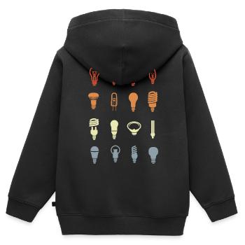 Light bulb sockets - Kids Premium Organic Zip-up Hoodie - black - Back - AI Model Kid Male (0cm)