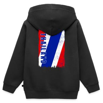 Thailand Flagge - Kinder Premium Organic Zip Hoodie - Schwarz - Hinten - AI Model Kid Male (0cm)