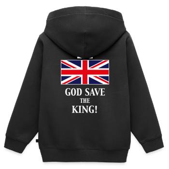 God Save The King! (England / Great Britain / 3C) - Kinder Premium Organic Zip Hoodie - Schwarz - Hinten - AI Model Kid Male (0cm)