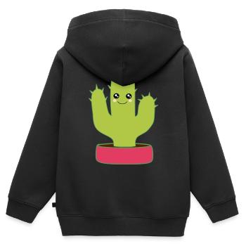 Kawaii Kaktus Kawaii Chibi Kawaii Manga - Kinder Premium Organic Zip Hoodie - Schwarz - Hinten - AI Model Kid Male (0cm)