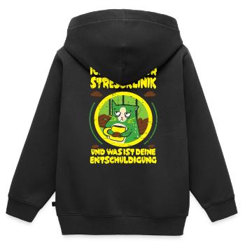 Clinique de stress au café - Sweat Premium à capuche zippé enfant bio - noir - Dos - AI Model Kid Male (0cm)