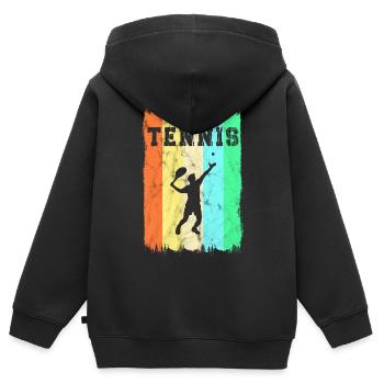 Tennis Vintage Design - Kinder Premium Organic Zip Hoodie - Schwarz - Hinten - AI Model Kid Male (0cm)