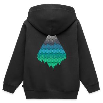Monts Pixel - Sweat Premium à capuche zippé enfant bio - noir - Dos - AI Model Kid Male (0cm)