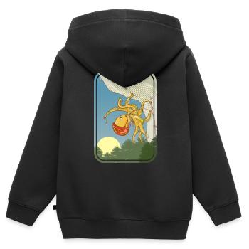 Oktopus-Kletterer - Kinder Premium Organic Zip Hoodie - Schwarz - Hinten - AI Model Kid Male (0cm)