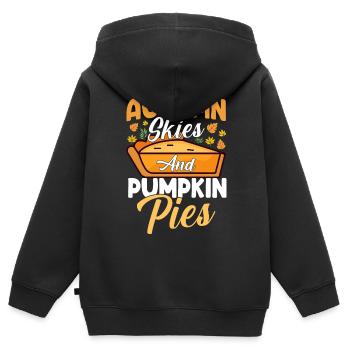 Automne - Sweat Premium à capuche zippé enfant bio - noir - Dos - AI Model Kid Male (0cm)