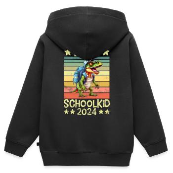 Enrollment first grader school 1st grade - Kids Premium Organic Zip-up Hoodie - black - Back - AI Model Kid Male (0cm)