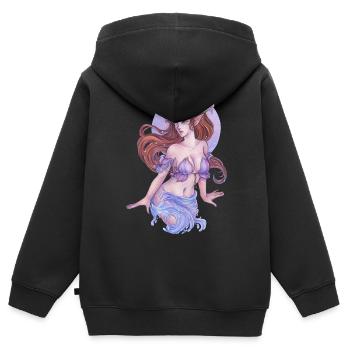 Coole Manga Elfe Geschenkidee für Mangafans - Kinder Premium Organic Zip Hoodie - Schwarz - Hinten - AI Model Kid Male (0cm)