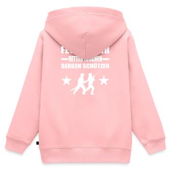 Feuerwehr - Kinder Premium Organic Zip Hoodie - Rosa - Hinten - AI Model Kid Female (0cm)