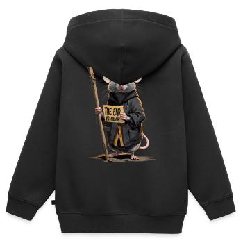 La fin approche - Sweat Premium à capuche zippé enfant bio - noir - Dos - AI Model Kid Male (0cm)