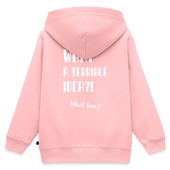 What a terrible idea - Kids Premium Organic Zip-up Hoodie - rose - Back - AI Model Kid Female (0cm)