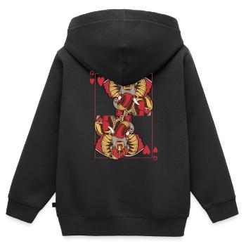 Elefant Steampunk Kartenspiel Herz Queen Poker - Kinder Premium Organic Zip Hoodie - Schwarz - Hinten - AI Model Kid Male (0cm)