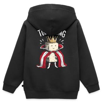 Tofu Lustiges - Kinder Premium Organic Zip Hoodie - Schwarz - Hinten - AI Model Kid Male (0cm)