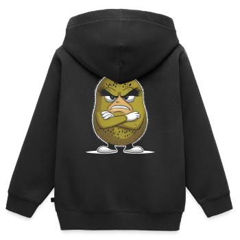 Kiwi - Kinder Premium Organic Zip Hoodie - Schwarz - Hinten - AI Model Kid Male (0cm)