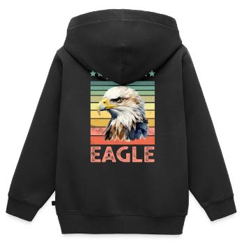 Aigle - Sweat Premium à capuche zippé enfant bio - noir - Dos - AI Model Kid Male (0cm)