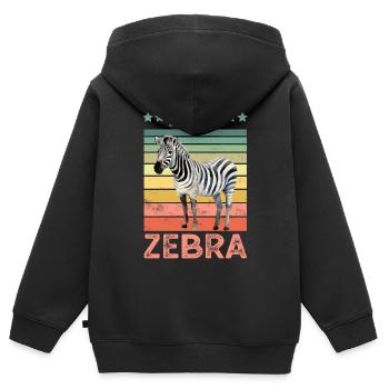 Zebra - Kinder Premium Organic Zip Hoodie - Schwarz - Hinten - AI Model Kid Male (0cm)