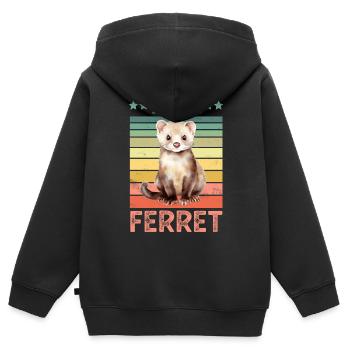 Frettchen - Kinder Premium Organic Zip Hoodie - Schwarz - Hinten - AI Model Kid Male (0cm)