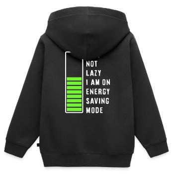 Je ne suis pas paresseux - Sweat Premium à capuche zippé enfant bio - noir - Dos - AI Model Kid Male (0cm)