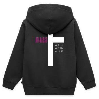 Johannis kreuz - Kinder Premium Organic Zip Hoodie - Schwarz - Hinten - AI Model Kid Male (0cm)