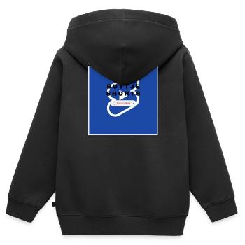 Buttje Shorts - Kinder Premium Organic Zip Hoodie - Schwarz - Hinten - AI Model Kid Male (0cm)